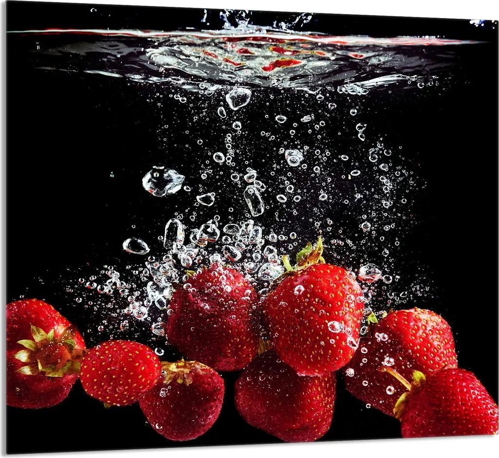 Copri Piano Cottura 65x60 in Vetro Fragole | Protezione Cucina Top