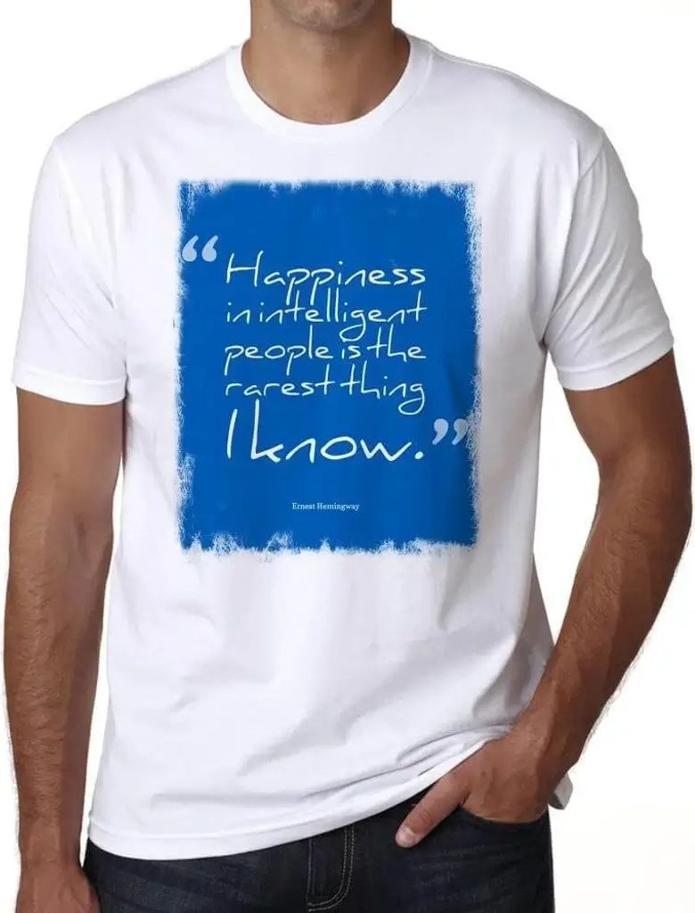 Herren Grafik T-Shirt Glück bei intelligenten Menschen – Happiness In Intelligent People – Öko-Verantwortlich Vintage Jahrgang Kurzarm Lustig...