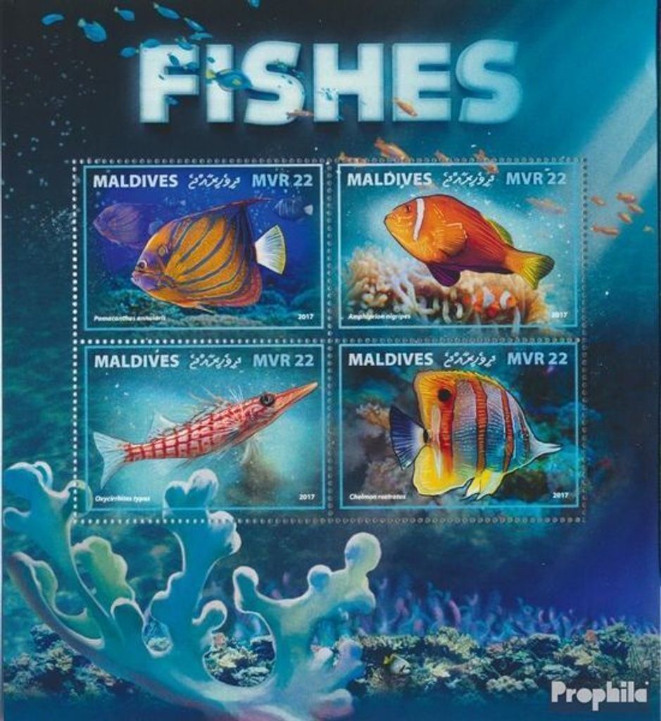 Briefmarken Malediven 2017 Mi 7228-7231 Kleinbogen (kompl. Ausg.) postfrisch Fische