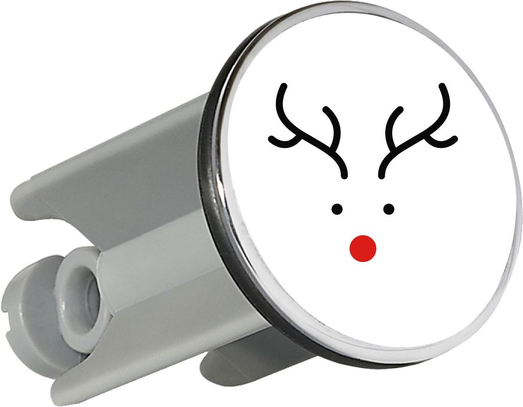 Huuraa Waschbeckenstöpsel Rentier Rudolph 4cm höhenverstellbar Abflussstopfen Geschenkidee