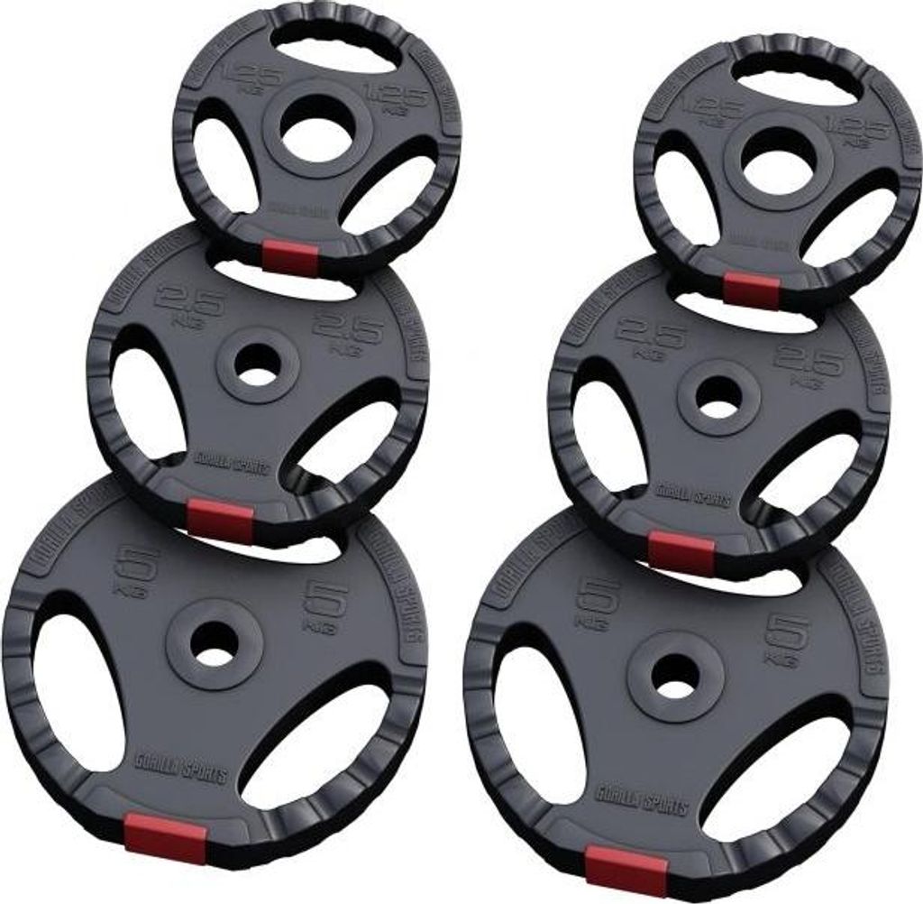 Gorilla Sports Sada činkových kotúčov s úchopom, 17,5 kg Obrázok produktu 
