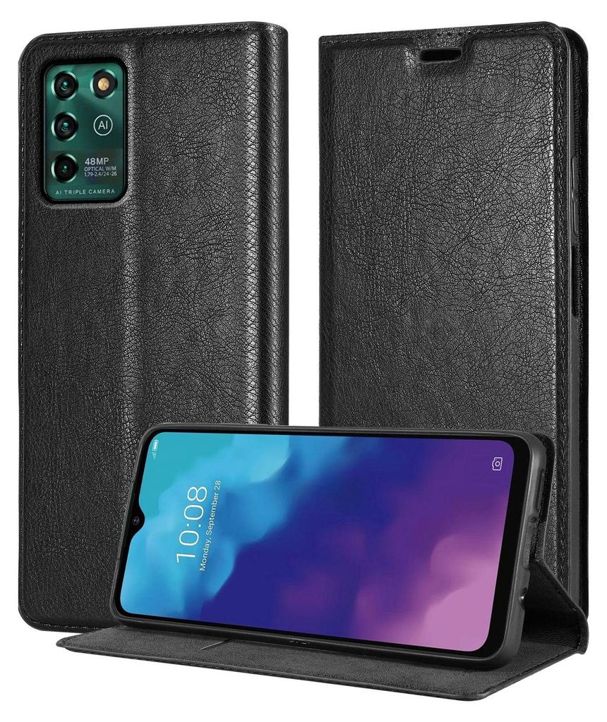 Cadorabo Hülle für ZTE Blade V30 Vita Schutz Hülle in Schwarz Handyhülle Etui Case Cover Magnetverschluss