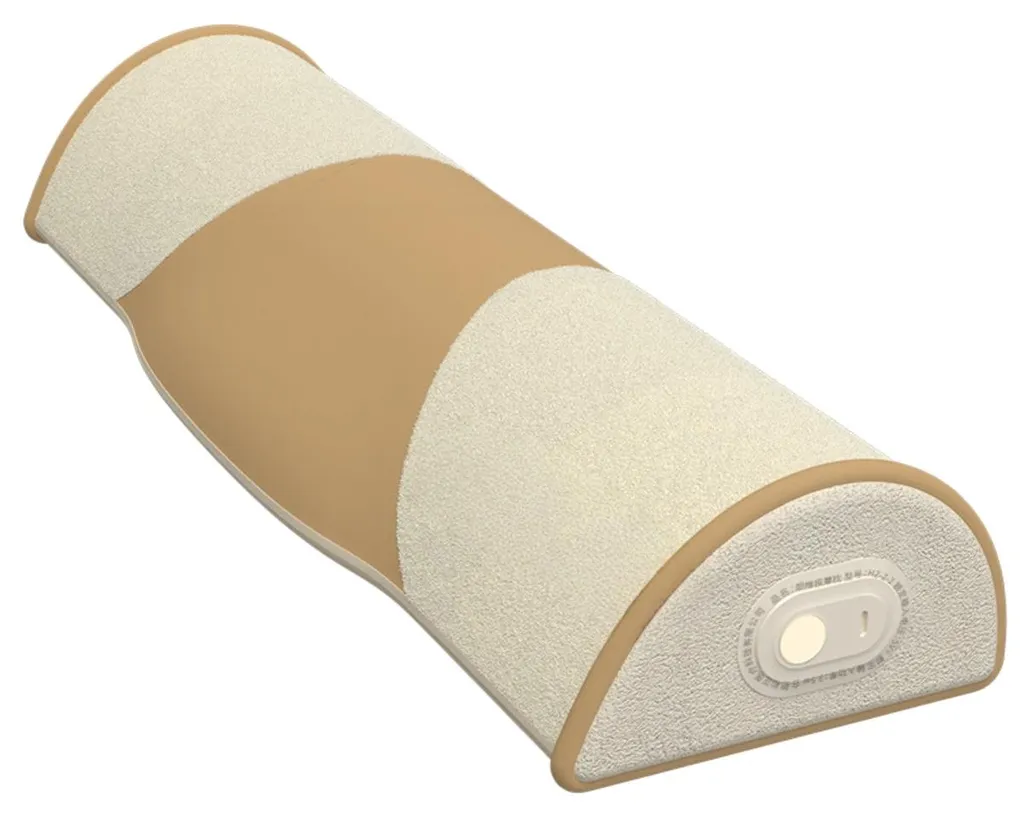 Coussin massage cervical chauffant INF en velours suédé 39x13x7cm