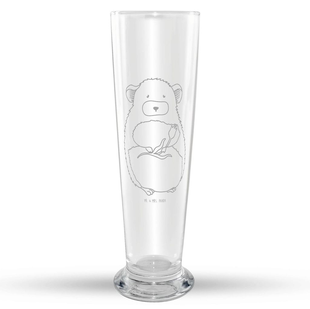 Mr. & Mrs. Panda Weißbierglas Chinchilla Blume - Transparent - Geschenk, Weizen Glas, Mr Mrs Weizenglas, Bierglas, Chaos, traurig sein, Büro, Wei...