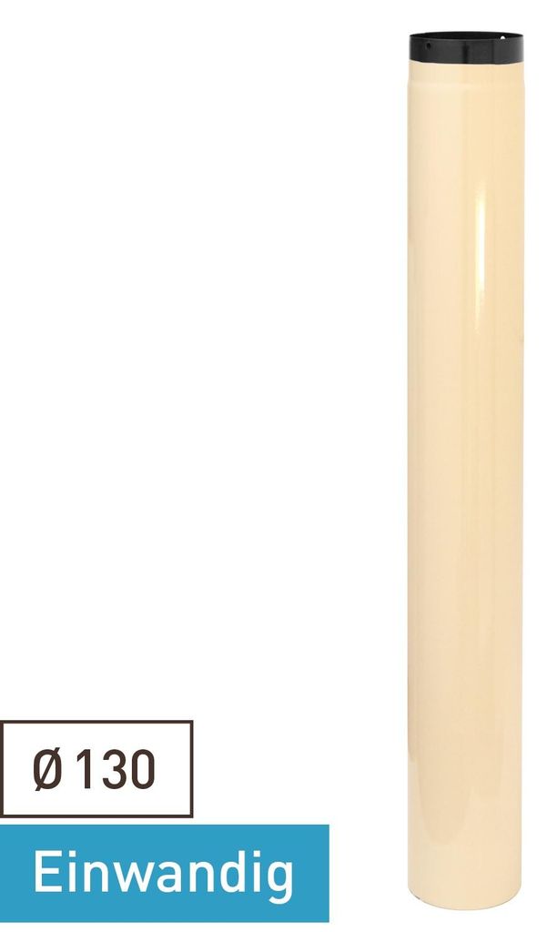 Raik Rauchrohr / Ofenrohr Emaille 130mm - 1000mm Elfenbein