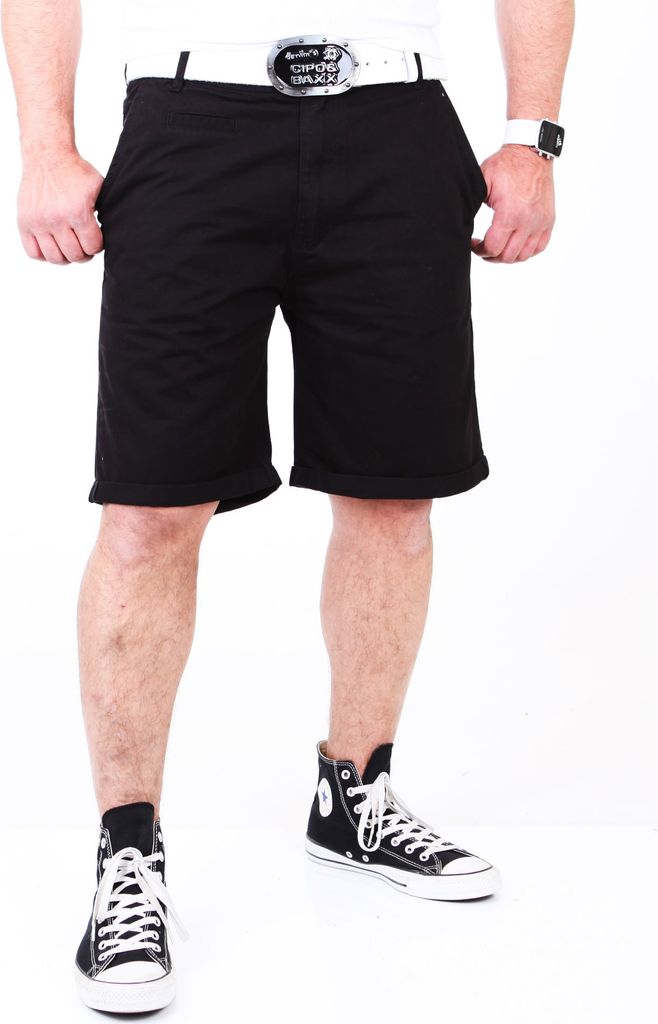 Reslad Chino Hose Herren Kurz RS-2003 Schwarz W32