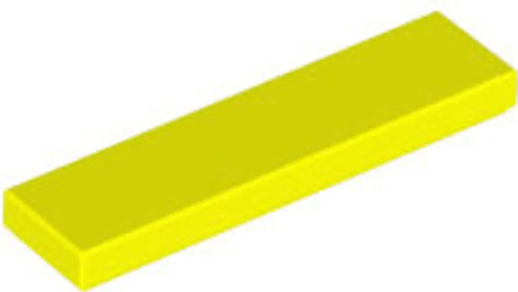 Lot de 250 tuiles lisses 1x4 Jaune Fluo LEGO 2431 pour finitions