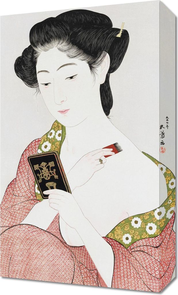Bild 30x50cm Frau 2, Hashiguchi Japanisch Vintage