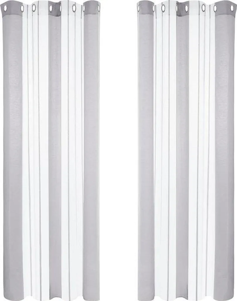 Rideaux gris foncé 140x175 cm contre les vis-à-vis, lot de 2 aspect lin