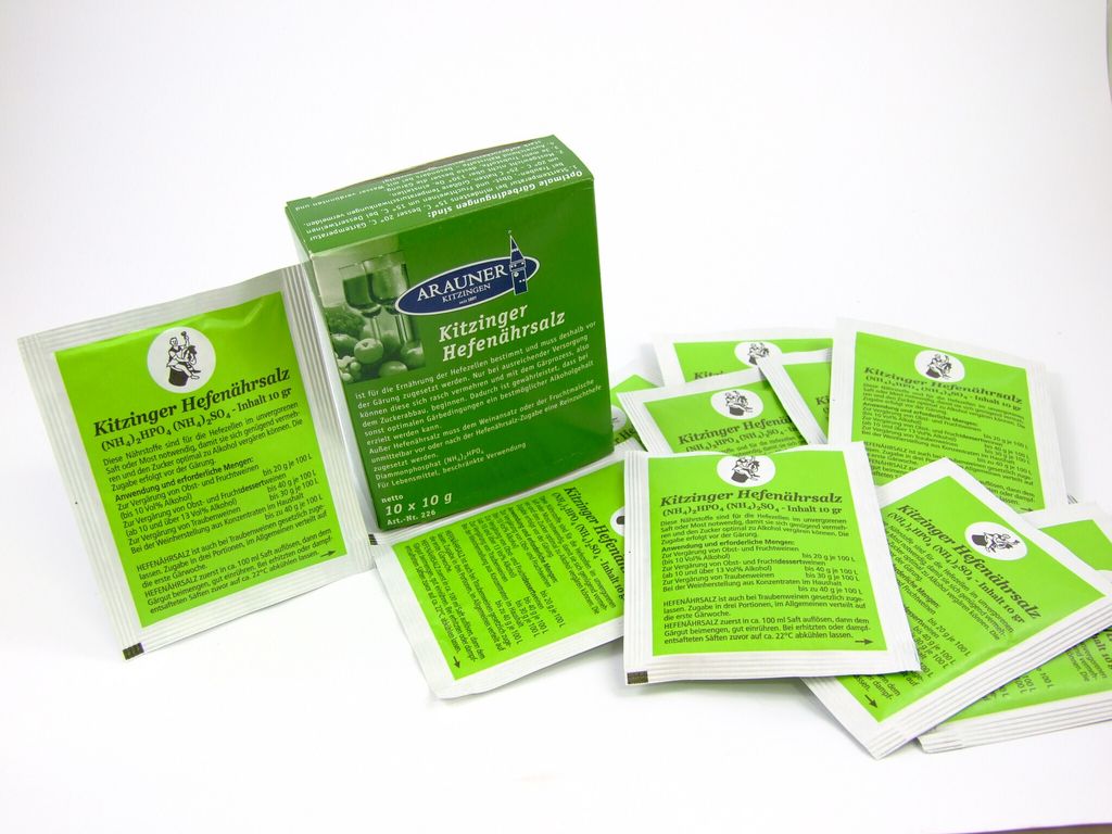 Hefenährsalz 10 x 10g - Hefenährsalzen, Nährstoff für Weinhefe, Hefe Nährsalz
