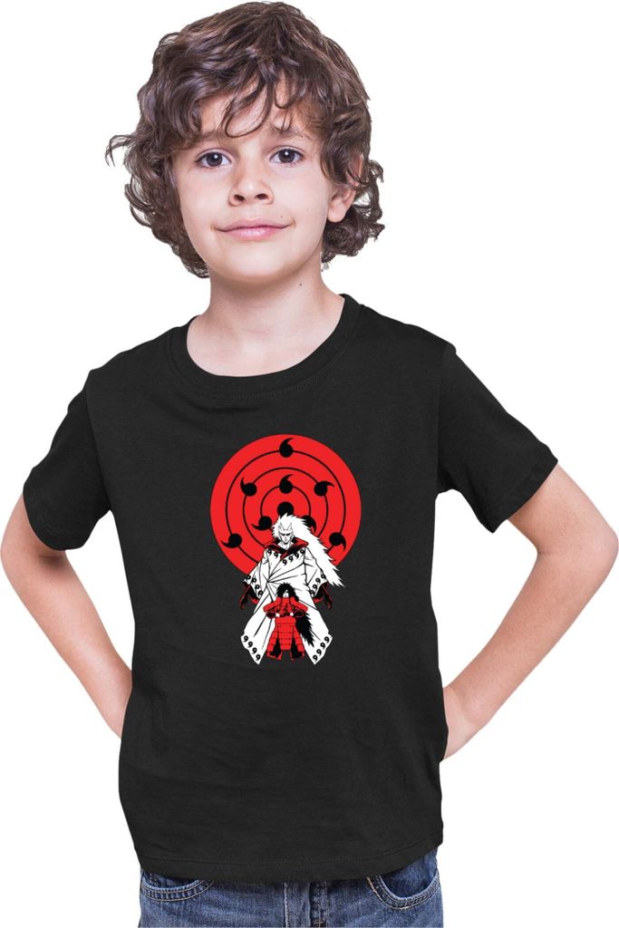 Kinder T-Shirt Japan Anime Manga Naruto Madara, 7-8 Jahr - 128 / Schwarz
