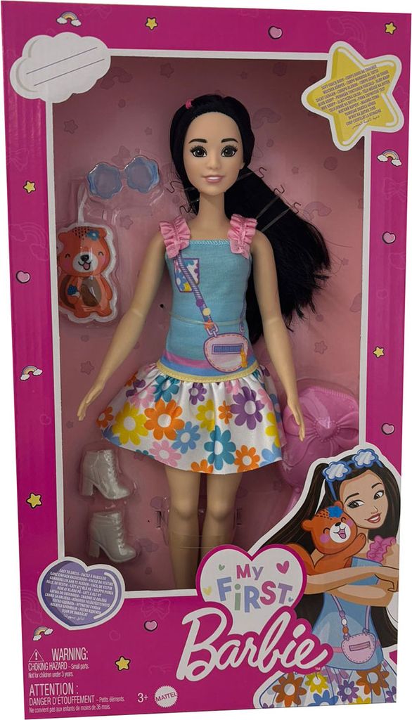 Moje první Barbie dívka Renee černé rovné dlouhé vlasy Obrázek produktu 