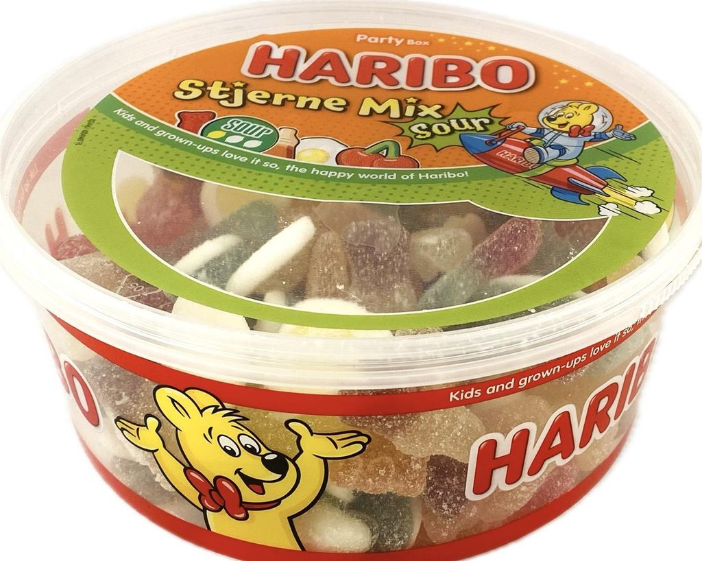 Haribo Stjerne Mix Sour Saure Sterne-Fruchtgummi 900g Dose Produktbild 
