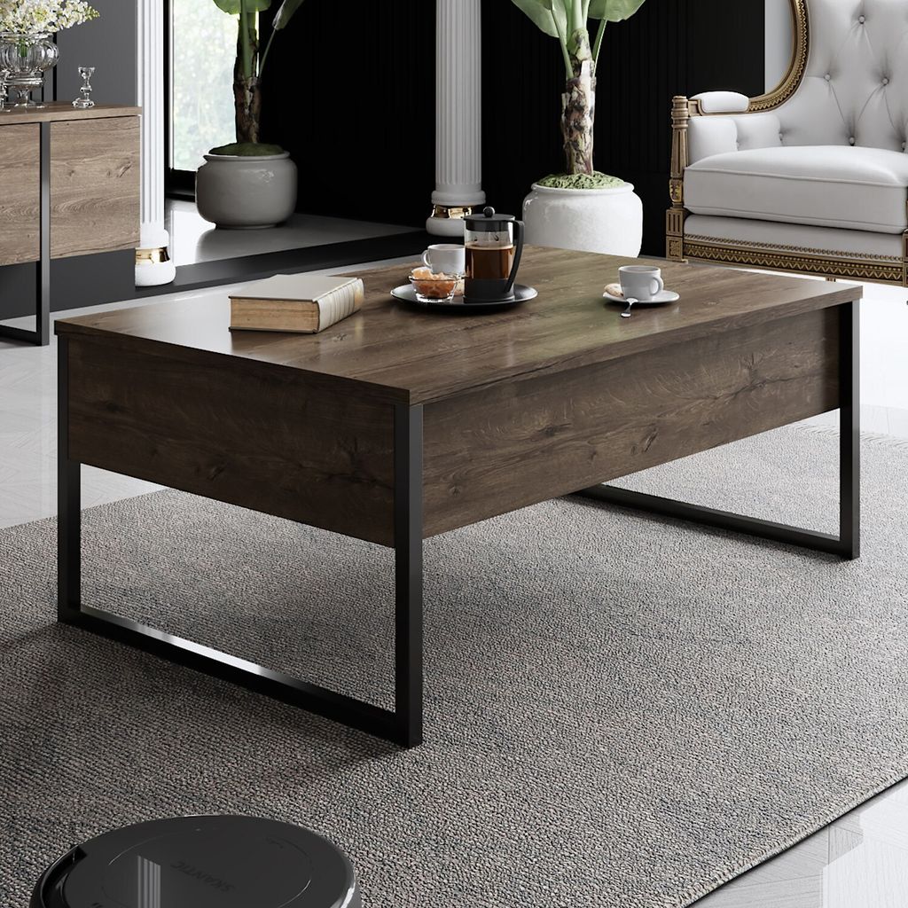 Skye Decor, Luxe - Walnut, Black, Couchtische, Nussbaum, 90 Produktbild 