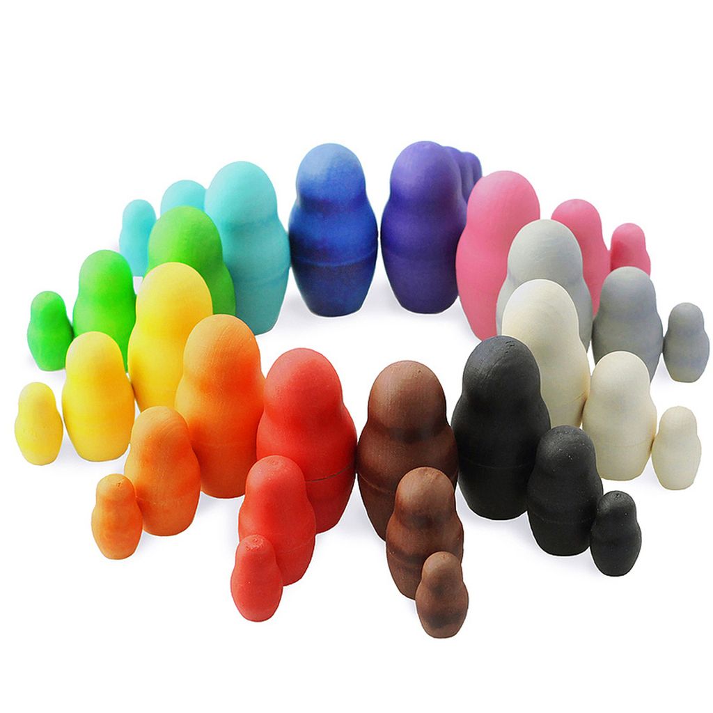 Ulanik Montessori Holzset "Colourful nesting dolls" Produktbild 