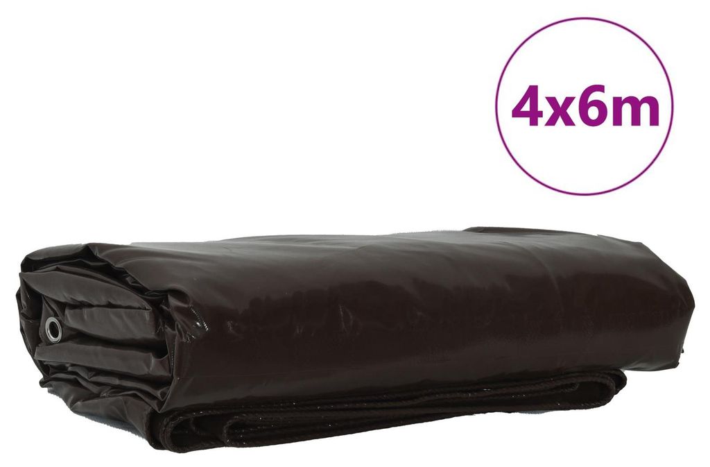 vidaXL Bâche 650g / m² Marron 4 x 6 m Canvas avec Image du produit 