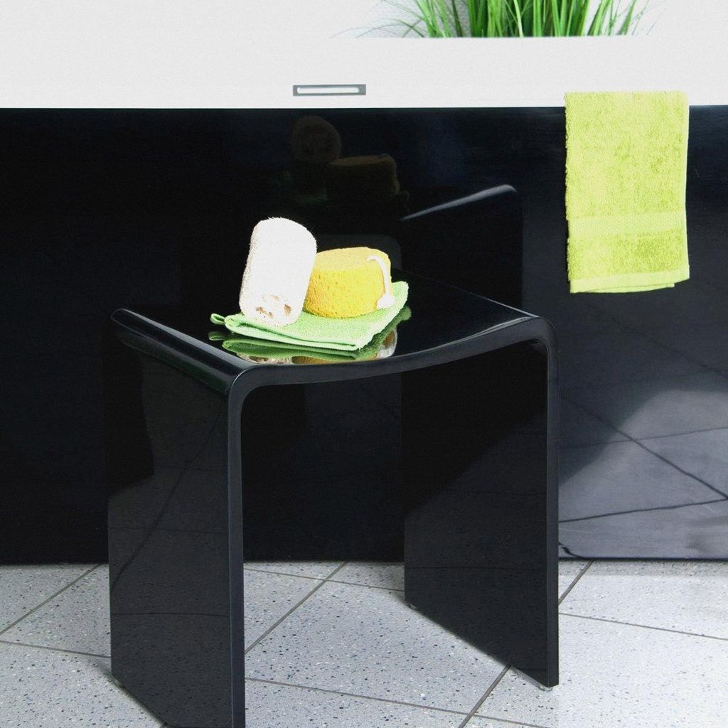 Badhocker Duschhocker Sitzhocker Duschstuhl Duschsitz Luxusbadhocker Design Kunststein Spa aus hochwertigem Solid Stone/Mineralguss/Kunststein Mode...