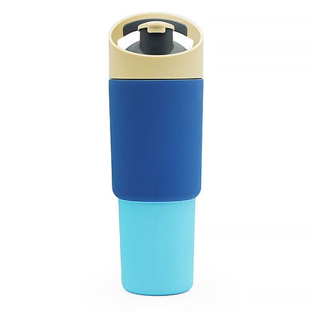 Asobu - Cosmic Bottle - Heiß/Kalt, 960ml, Puramic - Edelstahl Trinkbecher mit Strohhalm - Pastel Blue