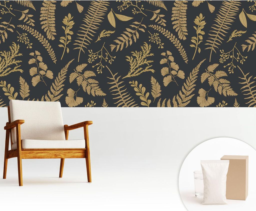 Fototapete - 250x104 cm - Tapete - Wandtapete - Wandbilder - Dekofolie - Tapete Folie - Wand - Dekoration - Wohnzimmer - Botanische Blätter