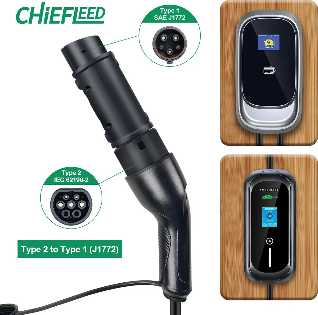 Adaptateur Type 2 vers Type 1 - Solution de Charge 32A pour Bornes EV - 2