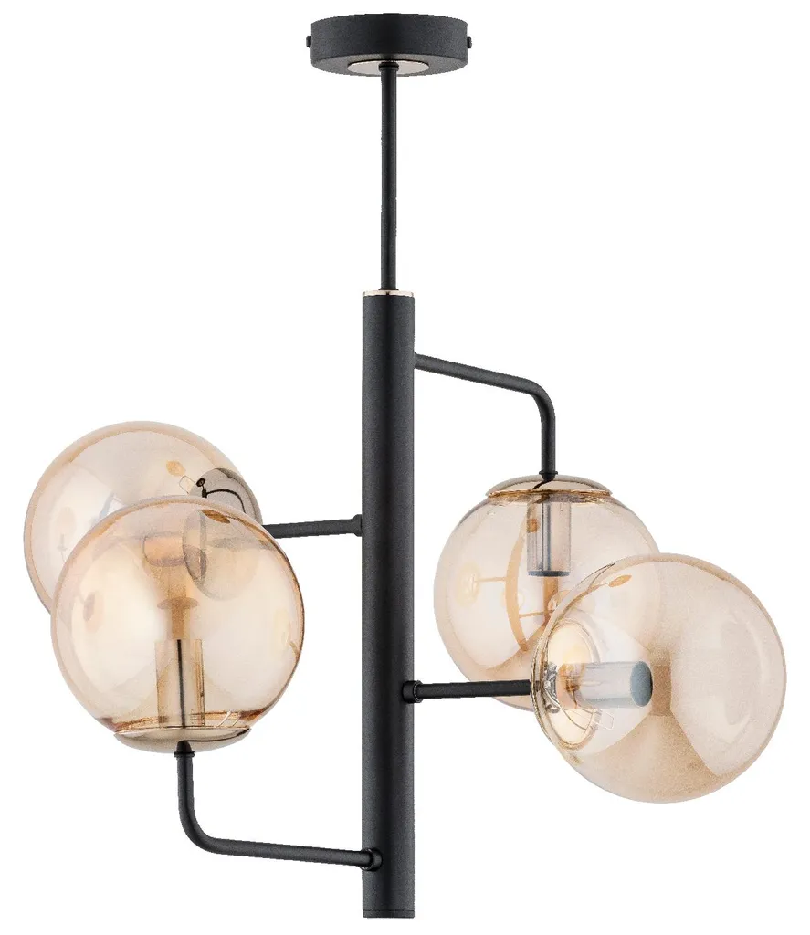 Luminaire de salon chic suspension LAMUR 4 feux pour salle à manger
