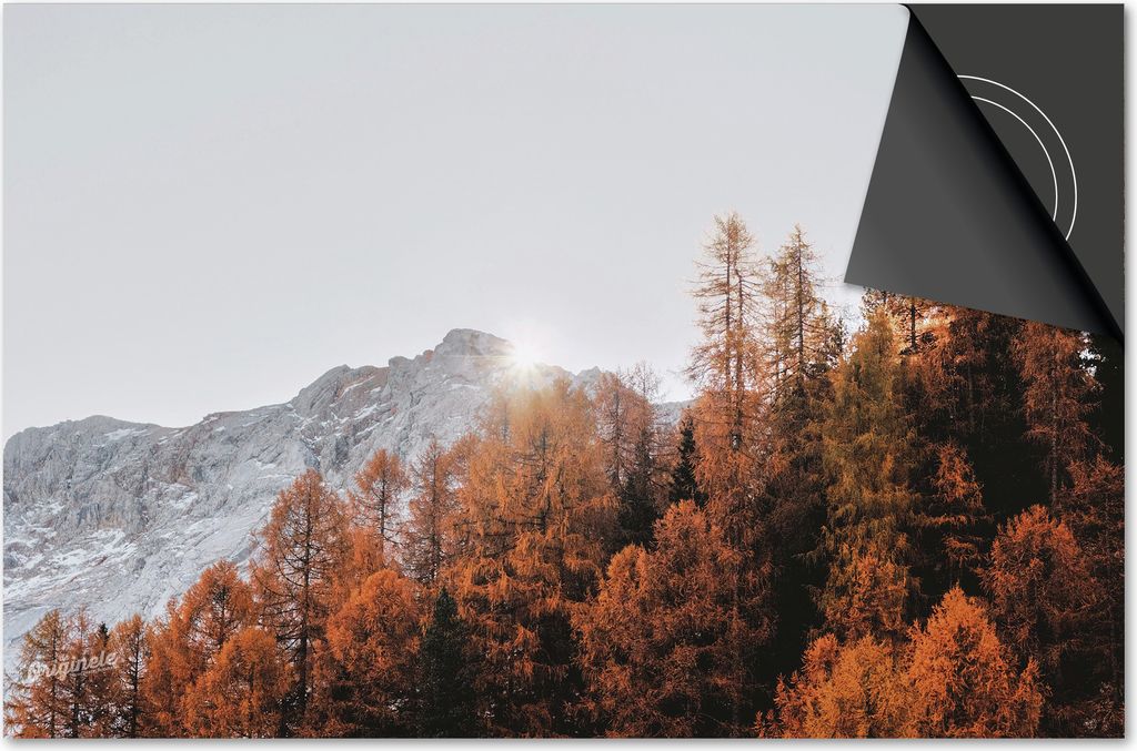 Induktionsschutz 60x60 - abdeckplatte Induktion matt- Dietrix Kochfeldschutz- Exklusive - Herbst - Wald mit Berge