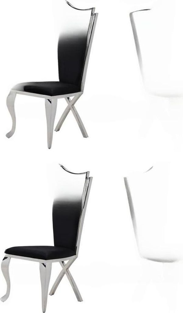 Set 4x Stühle Esszimmerstuhl Holz Luxus Esszimmer Stoff Modern Stühle