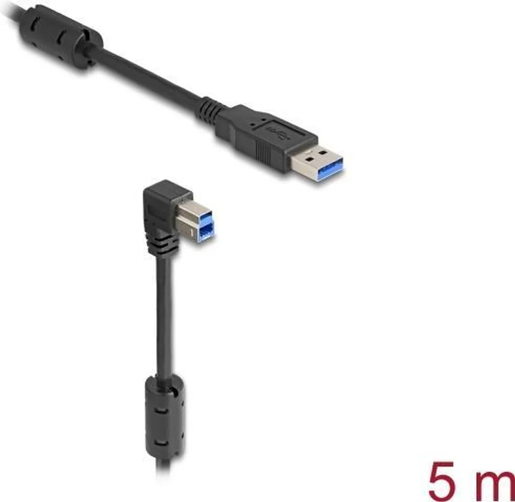 Évitez de plier vos câbles : Câble USB 3.0 Coude 90° vers le bas 5m Noir - 3