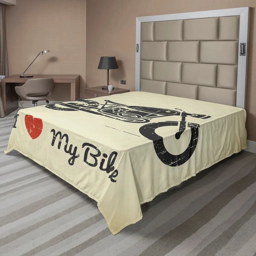 Linge de lit thématique Moto Vintage pour chambre homme 244x205 cm