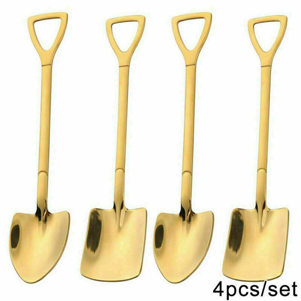 4pc Edelstahl Schaufel Löffel Kaffee Eiscreme Löffel Retro Produktbild 