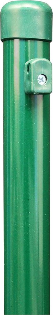 Alberts Zaunpfosten für Maschendrahtzäune für die Befestigung mit Einschlag-Bodenhülsen, grün, Länge 2165 mm, Pfosten-Ø 38 mm