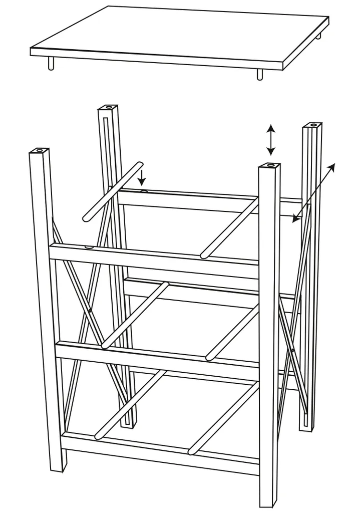 WENKO Étagère de Rangement avec 3 Tiroirs 85x35x34 cm Structure Pliable