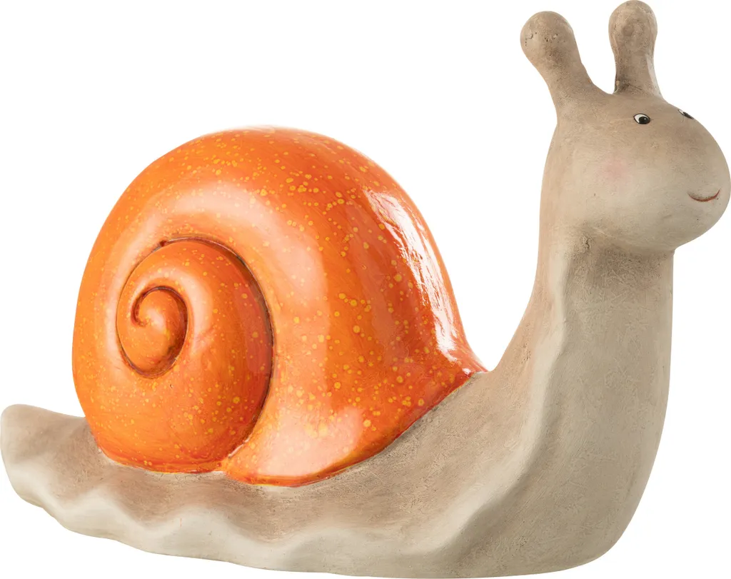 Ornement Jardin Durable : Escargot J-Line Schnecke Orange Anti-Intempéries