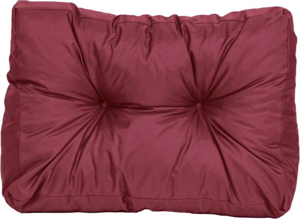 TexDeko Garden Seitenkissen 60x40x20/10cm gesteppt wasserabweisend UV-beständig, Bordeaux