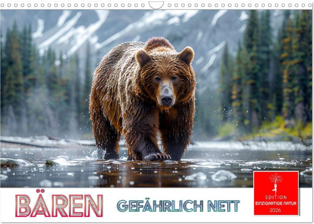 Bären - gefährlich nett (Wandkalender 2026 DIN A3 quer), CALVENDO Monatskalender