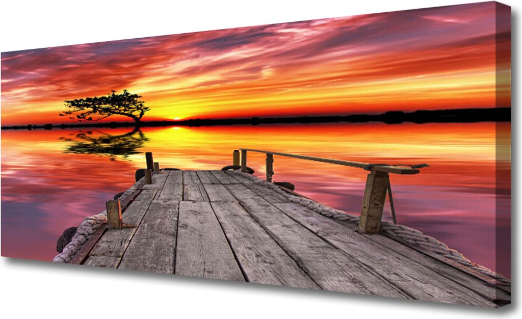 Tulup Leinwand-Bilder 125x50 Wandbild Canvas Kunstdruck Brücke Architektur