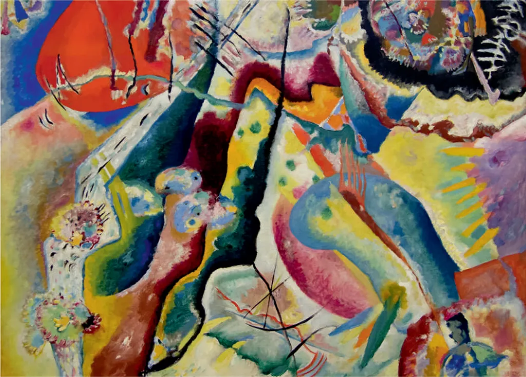 Puzzle Kandinsky Peinture avec tache rouge 1000 pièces haute définition
