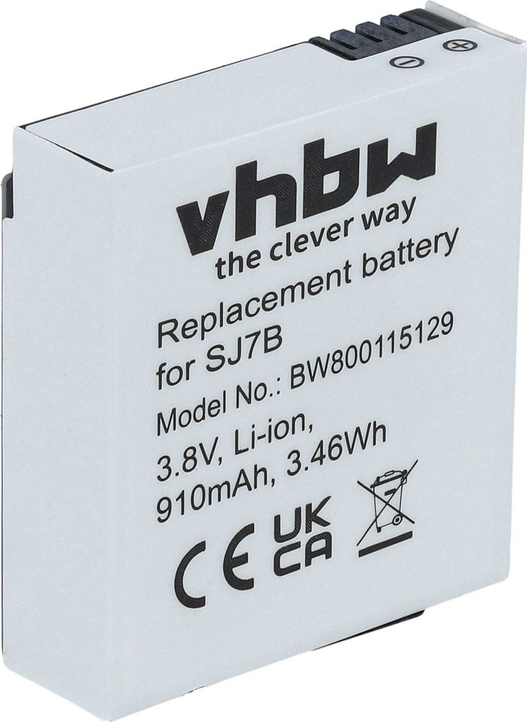 vhbw Akku Ersatz für SJCam SJ7B für Videokamera Camcorder (910 mAh, 3,8 V, Li-Ion)