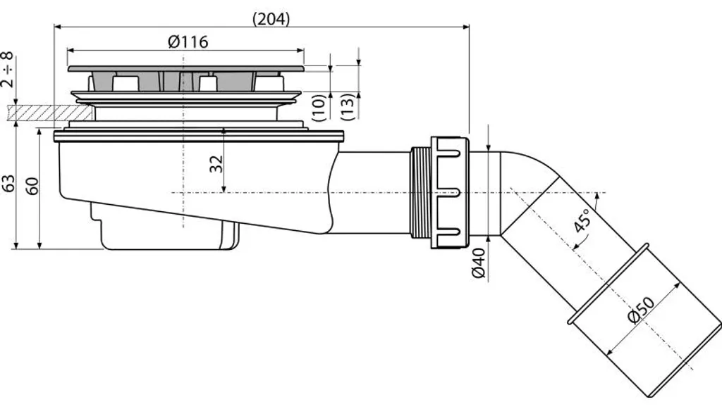 Alcadrain A491CR Bonde de douche Ø 90 mm avec siphon chromé robuste - 2