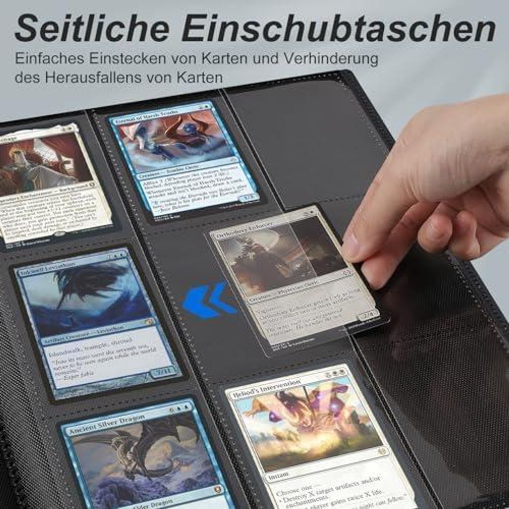 Kowaku Kartenordner – 12 Taschen Pro Seite – Mit Gummiband – Platz Für 480 Karten – Grün – PP-Material – Für Basketball- & Sammelkarten