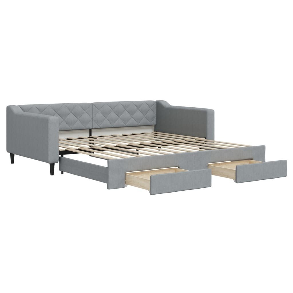 vidaXL Tagesbett Ausziehbar mit Schubladen Hellgrau 100x200 Produktbild 