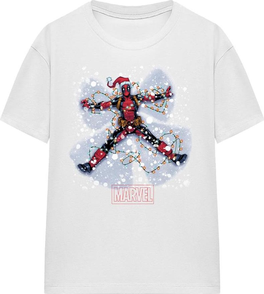 Deadpool - T-Shirt für Damen, weihnachtliches Design TV26502 (M) (Weiß)