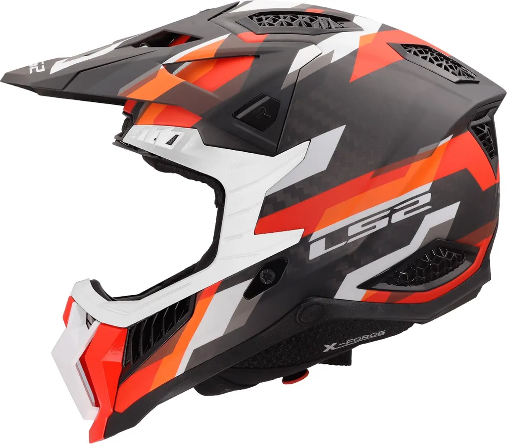 Casque Intégral Motocross LS2 MX703 X-Force Léger et Ventilé Orange XS