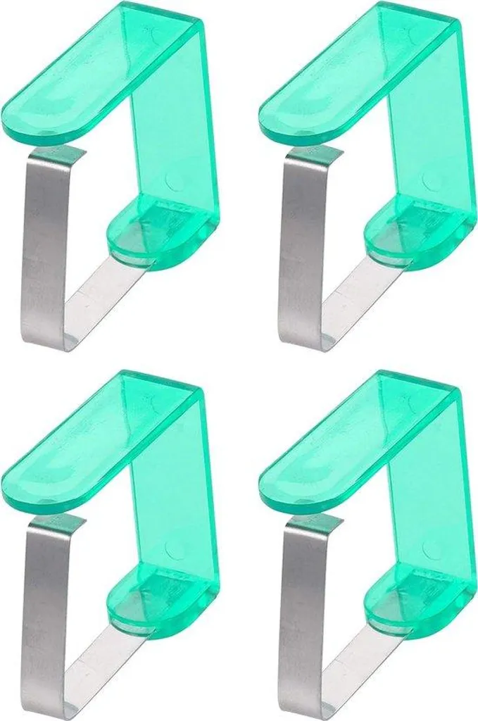 Supports pour table de jardin en inox vert et embouts acryliques 4x