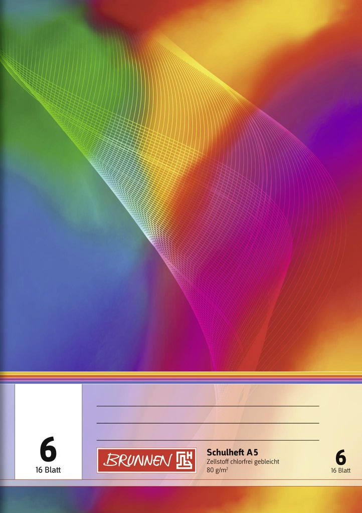 BRUNNEN 104590602 Cahier scolaire A5 non ligné, avec Image du produit 