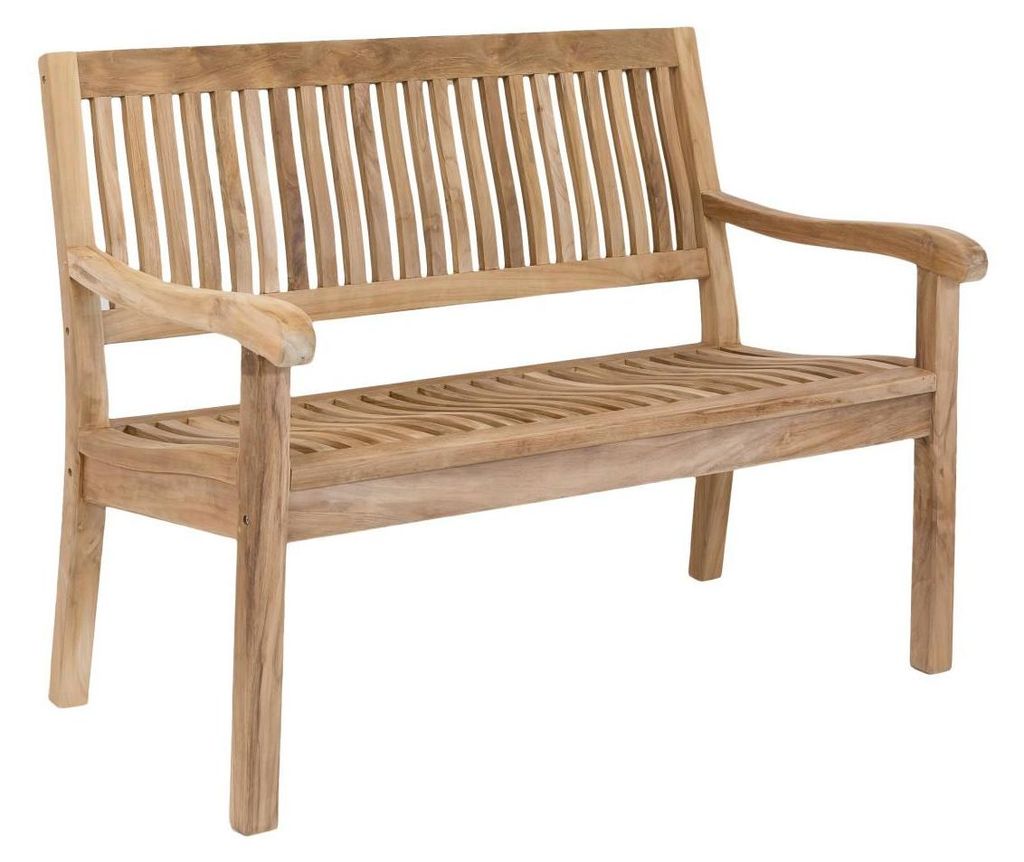 Stabile 2-sitzer Gartenbank Kingsbury in Premium Teak 120 cm