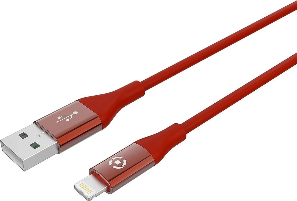 Celly USBLIGHTCOL3MRD Câble Lightning 3m Rouge pour iPhone et iPad - 2