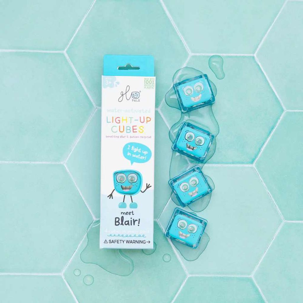 Glo Pals, Blair Glow-in-the-Water Sensorikwürfel - Badespielzeug, Farbe türkis