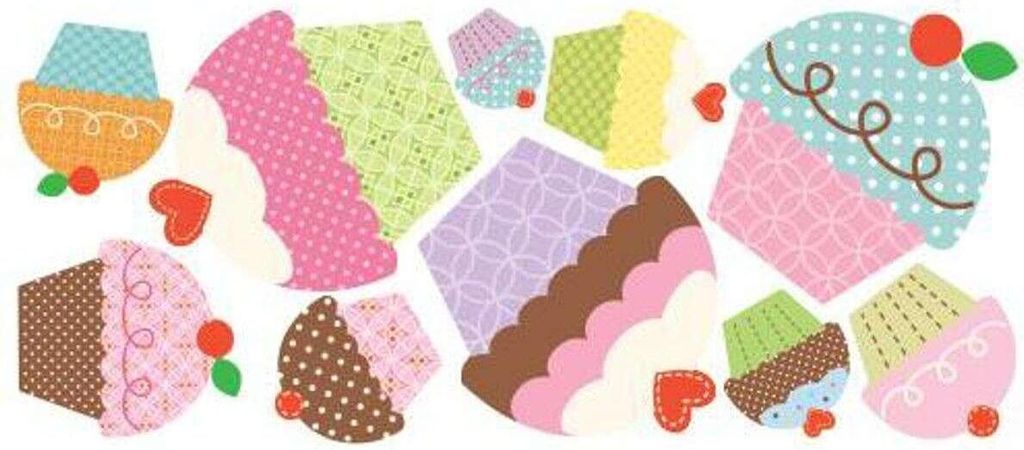 wandaufkleber xl Happi Cupcake Vinyl 10 Stück