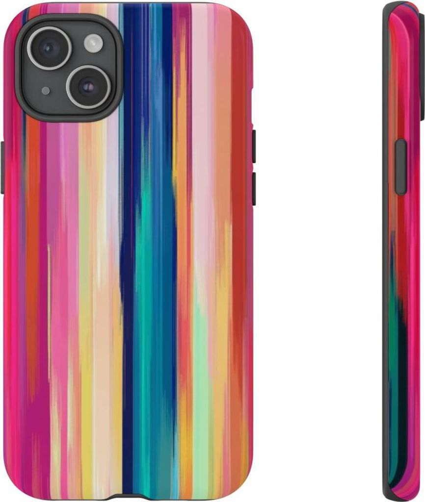Bunte Streifen in abstraktem Design – Hülle Kompatibel mit iPhone 15 Plus